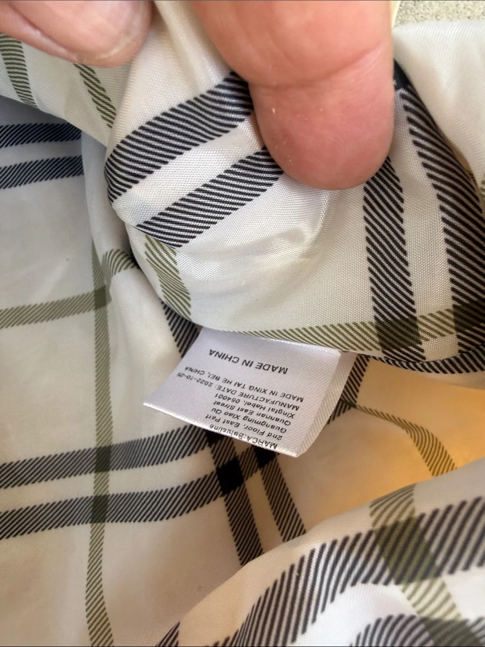 Children's Hooded Beige Raincoat with Plaid Lining